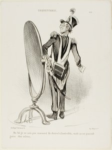 "De facto, não sei como eram em Austerlitz, mas dificilmente poderiam ser mais bonitos", placa 7 de Coquetterie de Honoré Victorin Daumier
