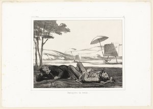 Pintores paisagistas em ação, placa 309 de Souvenirs d