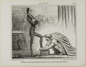 Hume a fantasiar com Júlio César a engraxar as botas, placa 388 de Actualités de Honoré Victorin Daumier