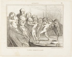 Os aztecas perante os cientistas, placa 211 de Actualités de Honoré Victorin Daumier