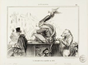 A Descida do Courtille em 1855, chapa 165 de Actualités de Honoré Victorin Daumier