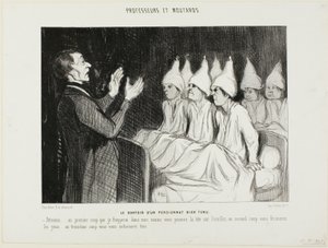 O dormitório de um colégio interno distinto, placa 14 de Professeurs et Moutards (Professores e Malandros) de Honoré Victorin Daumier