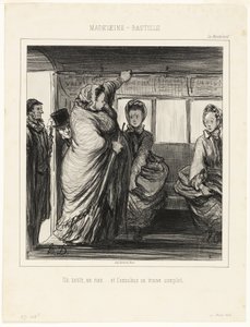 A linha de autocarro Madeleine-Bastille. Uma bagatela, um nada... e o autocarro está cheio de Honoré Victorin Daumier