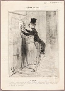 O Homem do Cartaz, chapa 17 de Bohémiens de Paris de Honoré Victorin Daumier