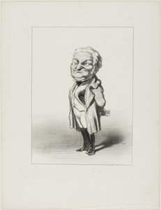 Thiers. O cidadão Thiers experimenta o novo casaco de cauda que Babin acaba de lhe enviar, chapa 4 de Les Représentans Représentés de Honoré Victorin Daumier
