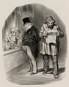 Operário e burguês, de Les Parisiens En 1848 de Honoré Victorin Daumier