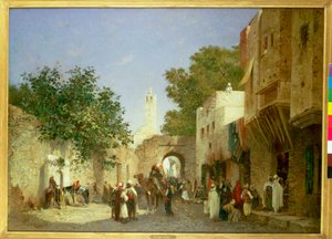 Uma cena de rua árabe, 1872 de Honore Boze