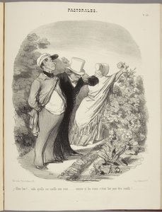 Ora essa!... lá está ela a colher-me uma rosa... como se as rosas fossem feitas para serem colhidas!... de Honoré Daumier