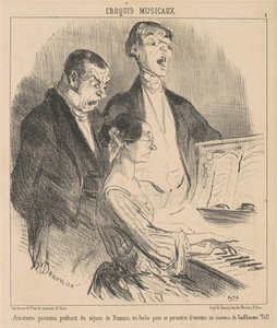 Amadores parisienses aproveitam a estadia de Rossini de Honoré Daumier