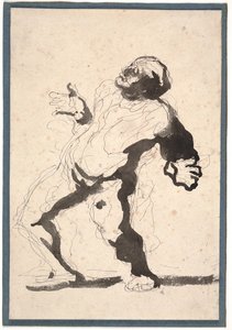 Um ator (caneta e tinta e lavar no papel) de Honoré Daumier