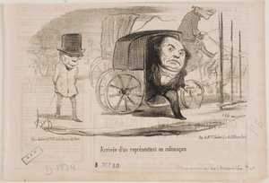 Chegada de um deputado numa carruagem, chamada caracol de Honoré Daumier