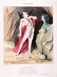 Obra de Honore Daumier (1808-1879). História antiga Édipo na esfinge. BIBLIOTECA DO ALCAZAR, MARSELHA de Honoré Daumier