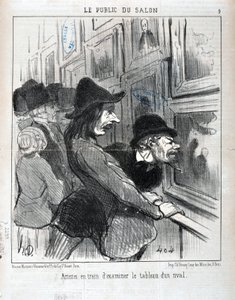 Obra de Honore Daumier (1808-1879). Charivari data de 1852: Serie LE PUBLIC DU SALON - "Artistas examinando a pintura de um rival" MUSEE DES BEAUX ARTS - PALAIS LONGCHAMP, MARSEILLE de Honoré Daumier