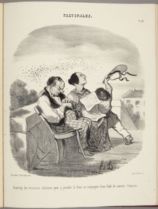 Vantagem dos terraços italianos para aí refrescar em companhia de uma multidão de primos franceses de Honoré Daumier