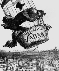 Caricatura de Gaspard-Felix Tournachon, também conhecido por Nadar (1820-1910) 1862 (gravura) de Honoré Daumier