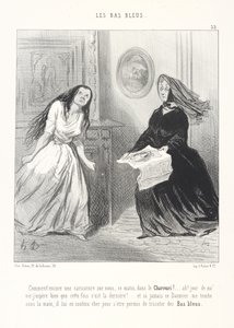 Como! Outra caricatura sobre nós, esta manhã, no Charivari! ... Ah! Pela minha vida! Espero bem que desta vez seja a última! ... E se esse Daumier alguma vez me cair nas mãos, vai pagar caro por se ter permitido tricotar meias azuis de Honoré Daumier