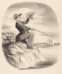 Desagrado de ir pescar... de Honoré Daumier