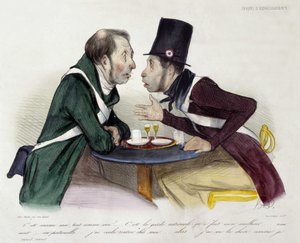 Discussão do bistrô entre guardas nacionais - por Daumier de Honoré Daumier