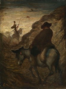 Dom Quixote e Sancho Pança, c.1864-65 (óleo sobre tela) de Honoré Daumier