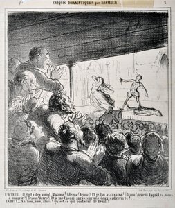 Esboço dramático: "Ele era o seu amante, Madame..." Gravura de Honore Daumier (1808-1879) em "Le Charivari". Palais Longchamp, Musee des Beaux Arts de Marseille. de Honoré Daumier