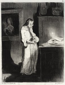 Mulher de letras humanitária que se entrega ao homem... de Honoré Daumier
