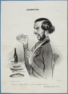 Espere! Empregada de mesa, prefiro os legumes bem barbeados. de Honoré Daumier