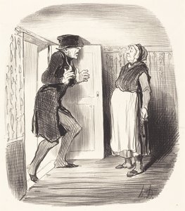 Inconvénient de visiter sans précaution un entresol... de Honoré Daumier