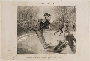 É difícil fazer-se notar no grande lago dos jardins das Tulherias. de Honoré Daumier