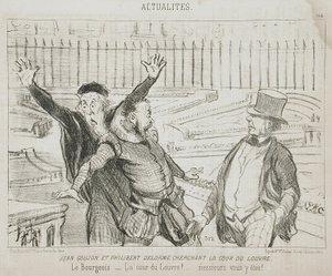 Jean Goujon e Philibert Delorme à procura da corte do Louvre de Honoré Daumier