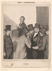Caricatura de dois candidatos após o resultado das eleições de Honoré Daumier