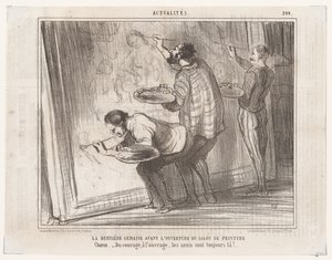 A última semana antes da abertura do Salão de pintura... (Actualidades), de Le Charivari de Honoré Daumier