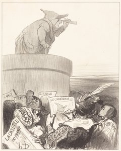 Le Constitutionnel contemplando o horizonte político de Honoré Daumier