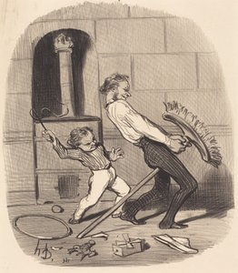 Aula de equitação, ensino médio de Honoré Daumier