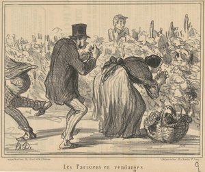 Parisienses na colheita da uva de Honoré Daumier