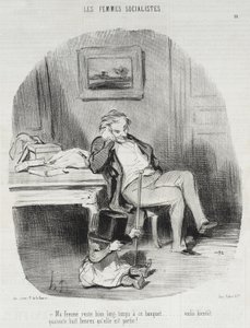 A minha mulher fica muito tempo neste banquete... de Honoré Daumier