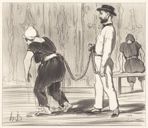 Madame Rabourdeau tem sua primeira lição de Honoré Daumier
