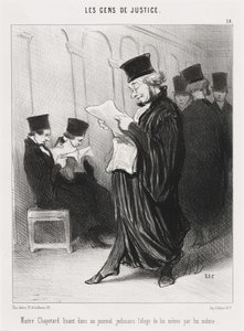 Mestre Chapotard a ler... o elogio de si próprio... de Honoré Daumier