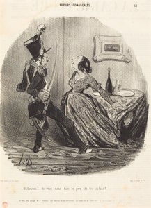 Infeliz! Queres então matar o pai dos teus filhos? de Honoré Daumier