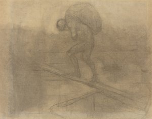 Homem a transportar um saco de Honoré Daumier