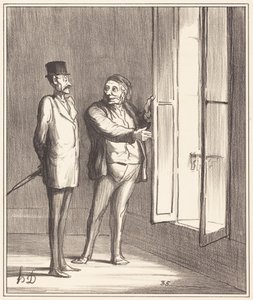 O senhor ficará muito bem aqui... de Honoré Daumier