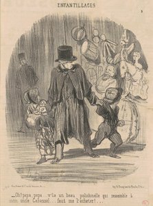 Oh! Papai, papai... aqui está um lindo... de Honoré Daumier