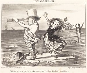 Parisienses surpreendidos pela maré... de Honoré Daumier