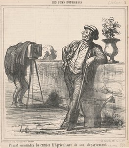 Posando como membro do comitê de agricultura... de Honoré Daumier