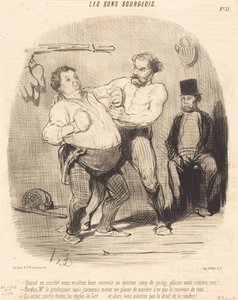 Quando em sociedade quiser aceitar um... copo... de Honoré Daumier