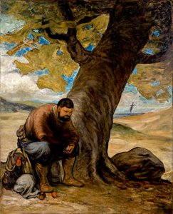 Sancho Pança, a descansar debaixo de uma árvore de Honoré Daumier