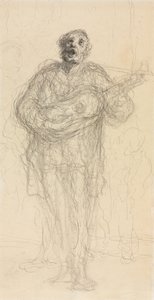 Guitarrista Cantor (reto) de Honoré Daumier