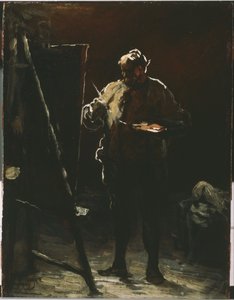 O pintor em seu cavalete de Honoré Daumier
