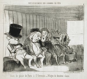 Comboio de recreio de Paris a Saint-Germain... de Honoré Daumier