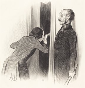 Um amante muito feliz de Honoré Daumier
