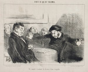 Um comité a ouvir a leitura de uma tragédia de Honoré Daumier